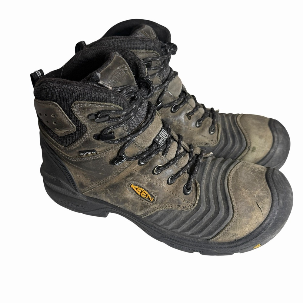 KEEN Men's 10 Work Boots American Built Waterproof KEEN.DRY Bellows Flex Brown